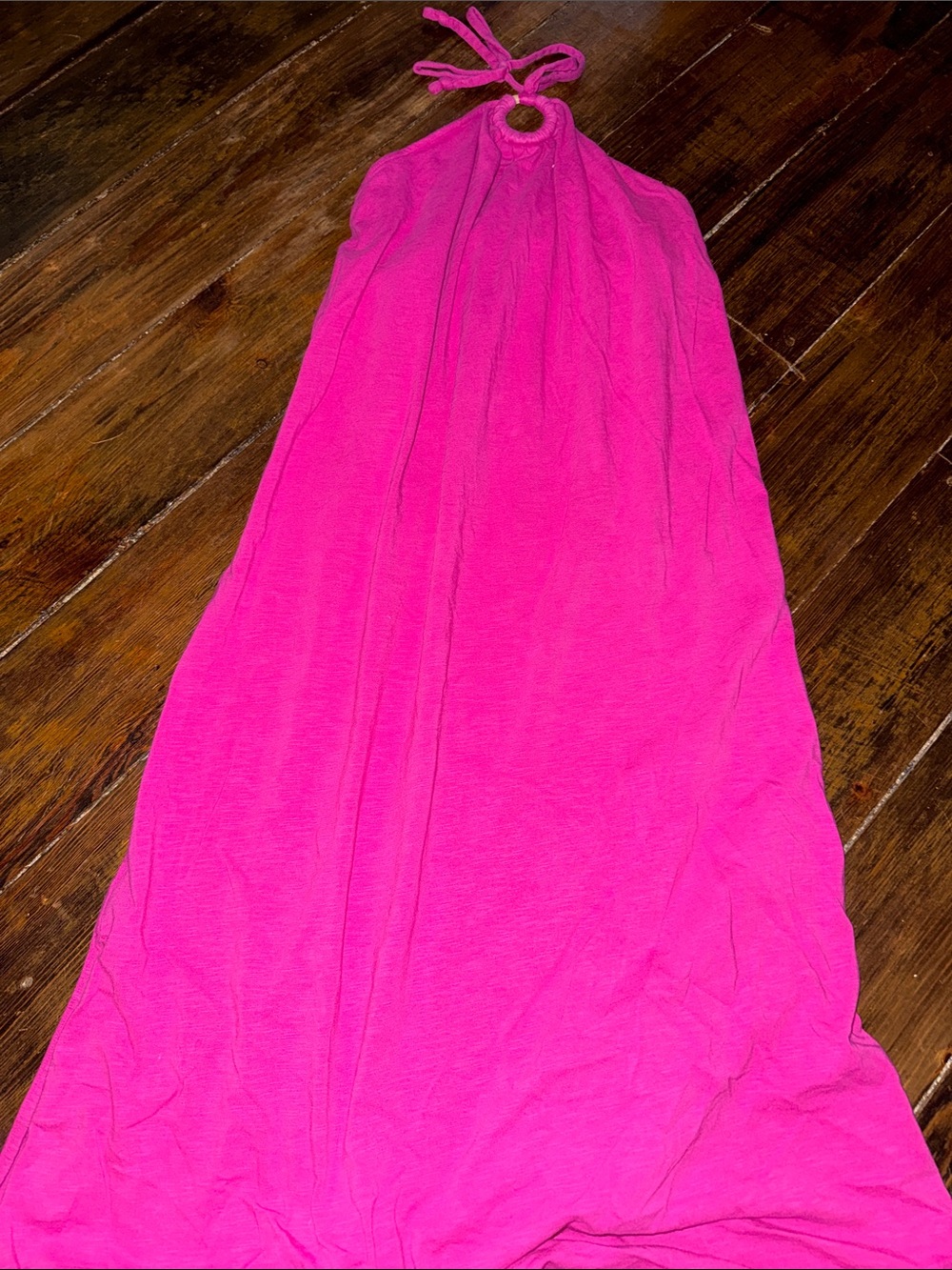 Old Navy Bright Pink Halter Maxi Dress